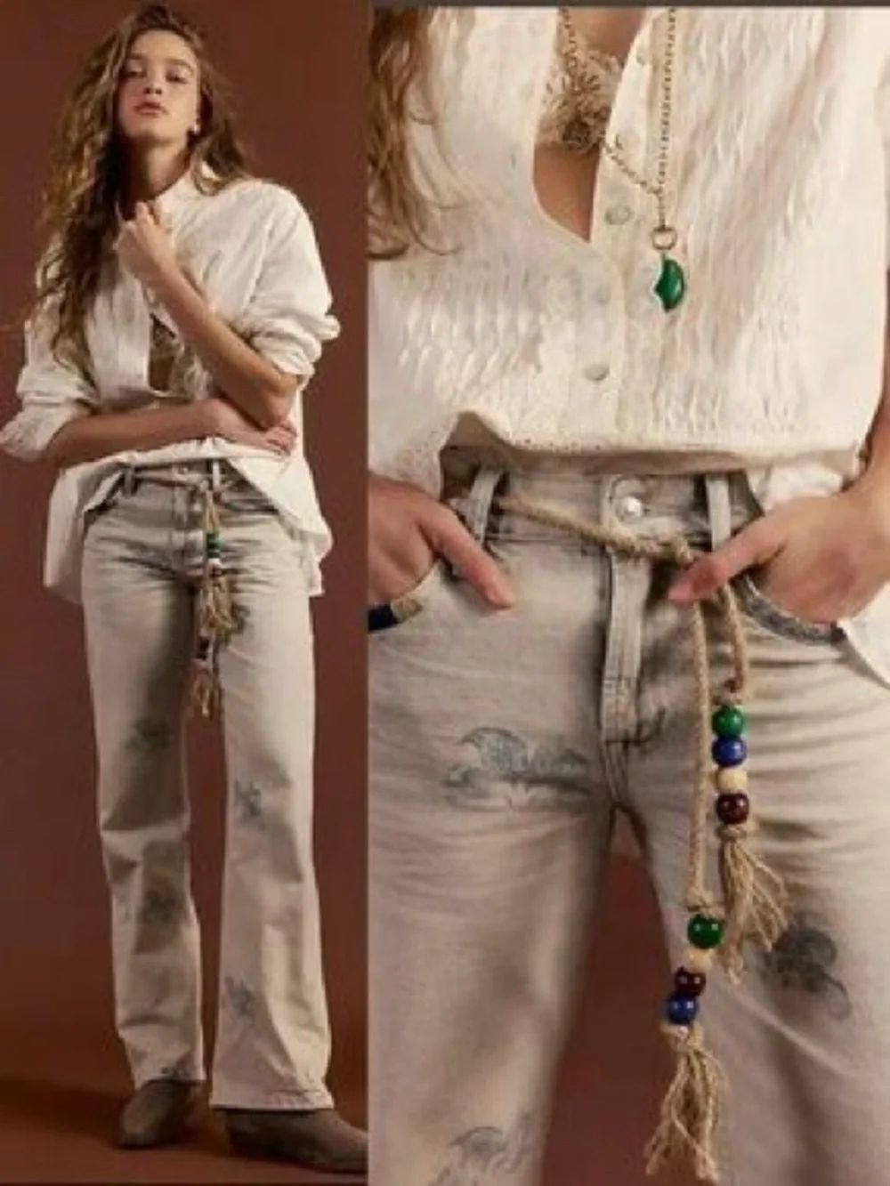 We The Free Geranium Slouchy Straight Jeans Size 33